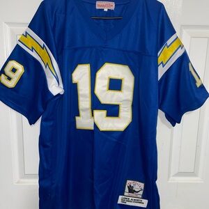 Mitchell & Ness Royal Blue #19 Football Jersey with Yellow & White Accents